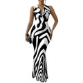 Colorful Geometric Off-Shoulder Maxi Dress for Women
