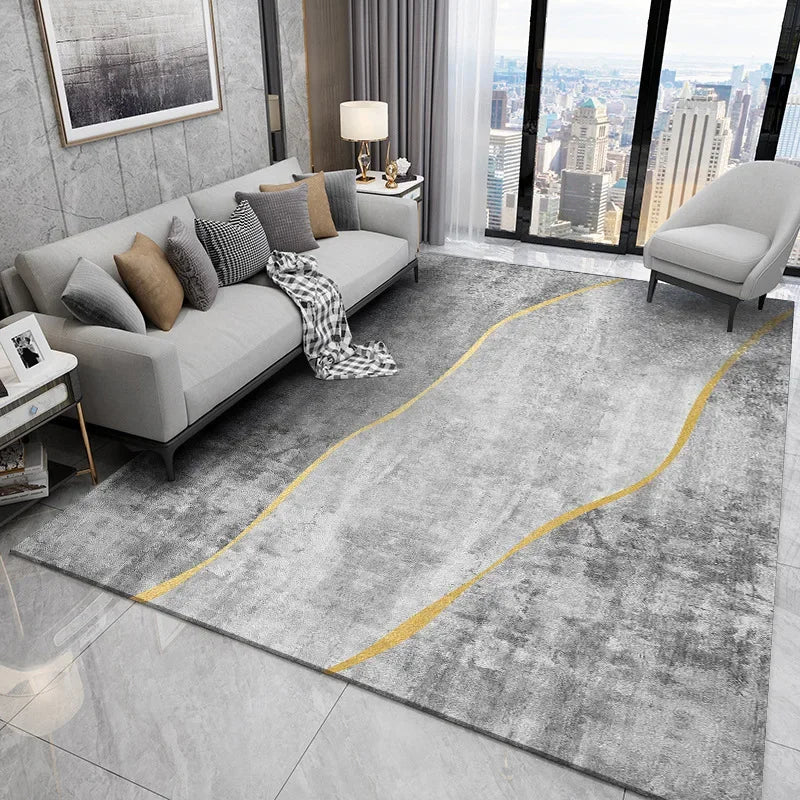 Large Gray Soft Lounge Rug for Modern Living Room and Bedroom