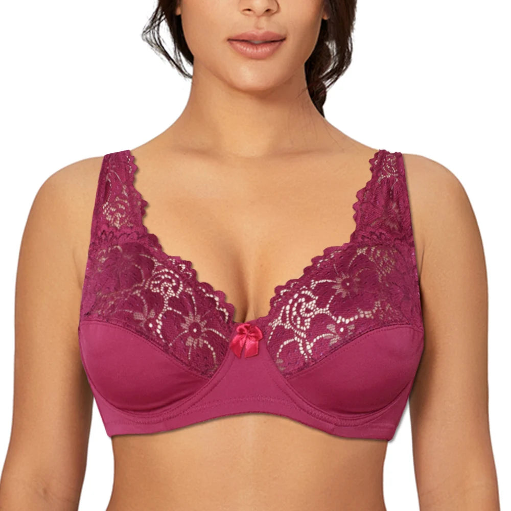 MELIYUU Sexy Lace Underwire Bra for Plus Size Women