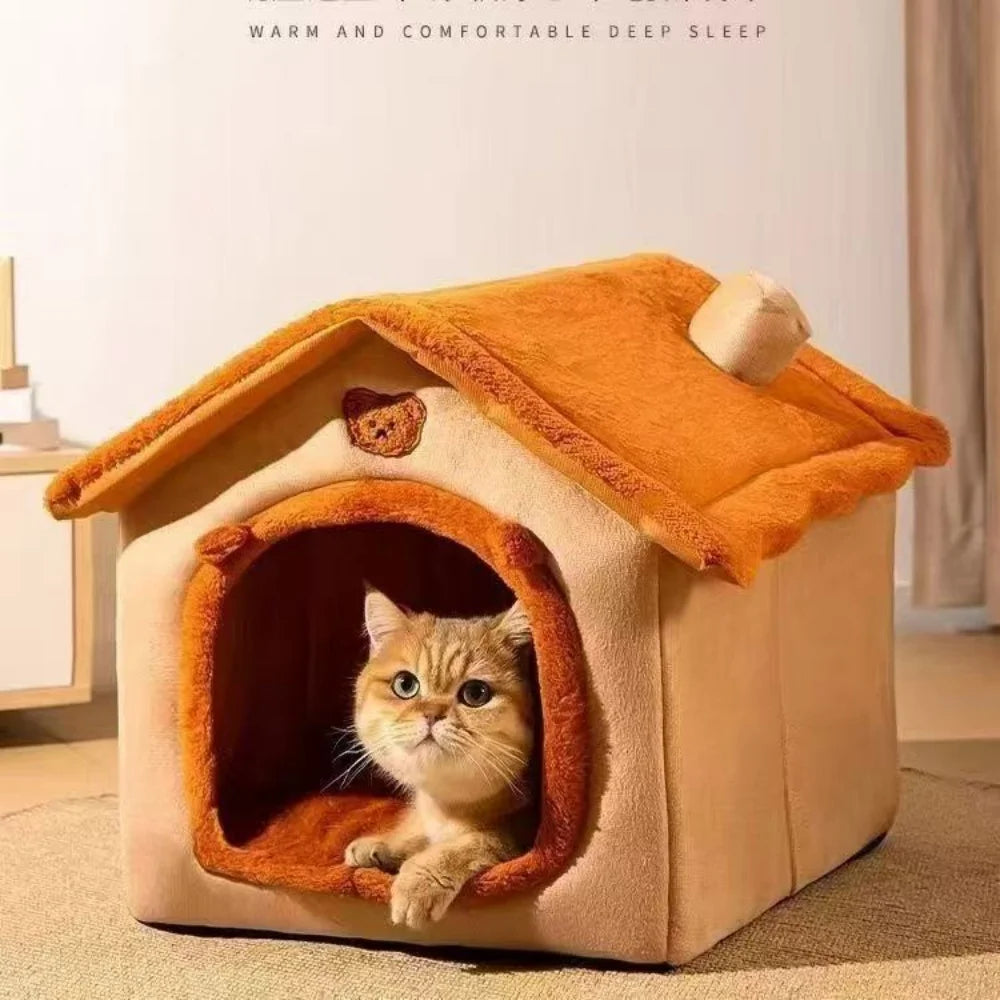 Bunny-Style Cozy Cave Bed for Cats Made with Arctic Cashmere