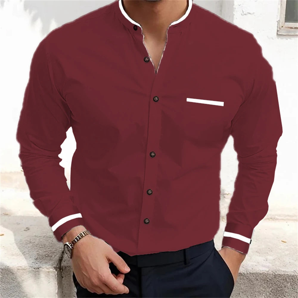 Men's Casual Long Sleeve Shirts in Solid Colors for Everyday Wear