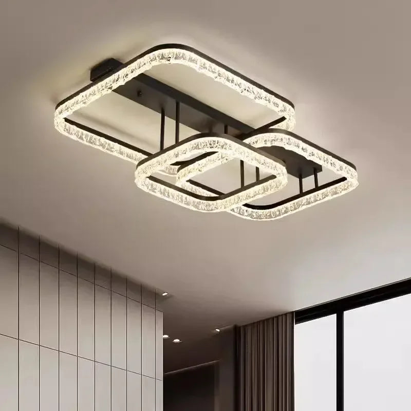 Luxury Black Modern Ceiling Lamp with Remote Control