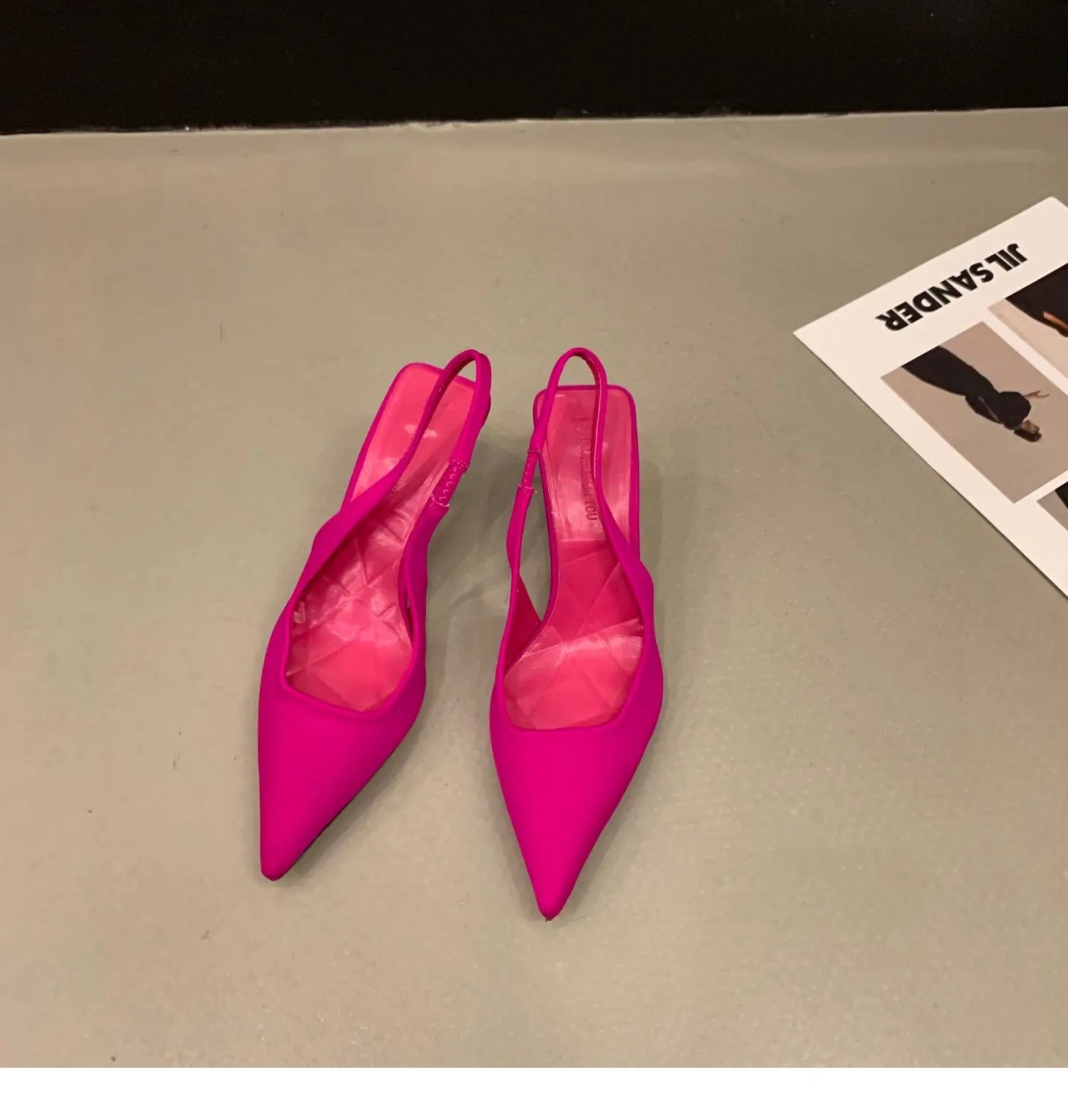 Green Pointed Toe Stiletto Sandals for Women by ZLAH