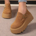 Women's Retro Suede Platform Shoes for Casual Fashion