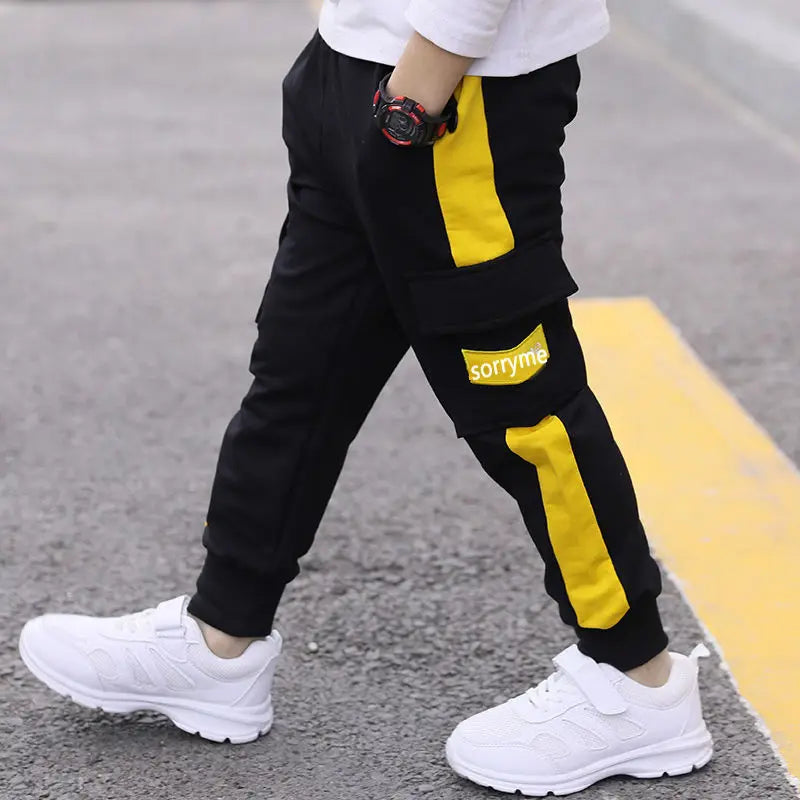 Boys' Cargo Pants 2024 Spring Autumn Cotton Polyester Workwear