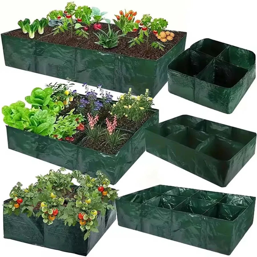 Dark Green Plastic Grow Bags for Garden Planters Outdoor