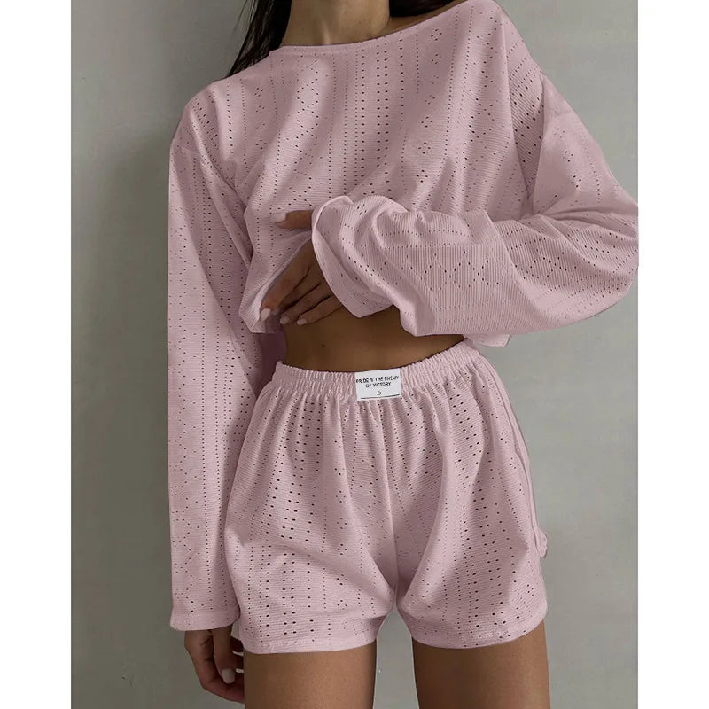 MALEY LifeStyle Spring Women's Pajama Set with Shorts