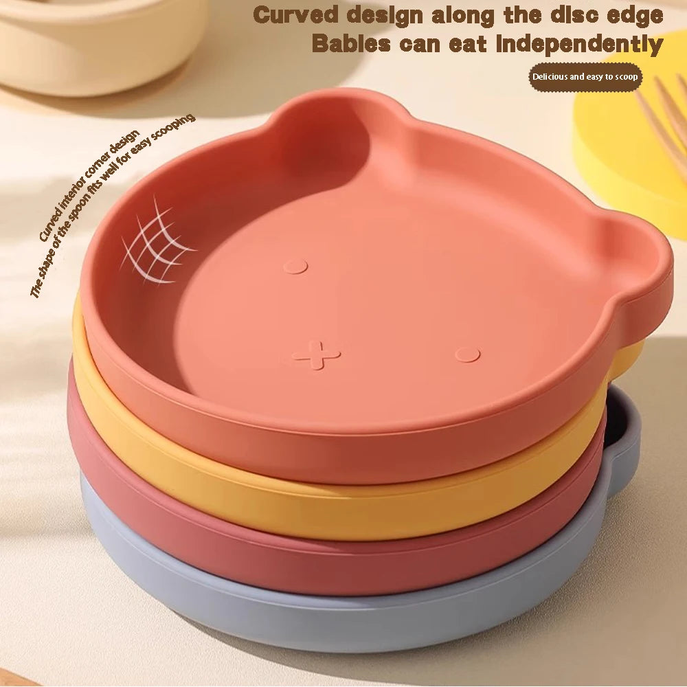 Bneseus Silicone Tableware Set for Children with Cartoon Design