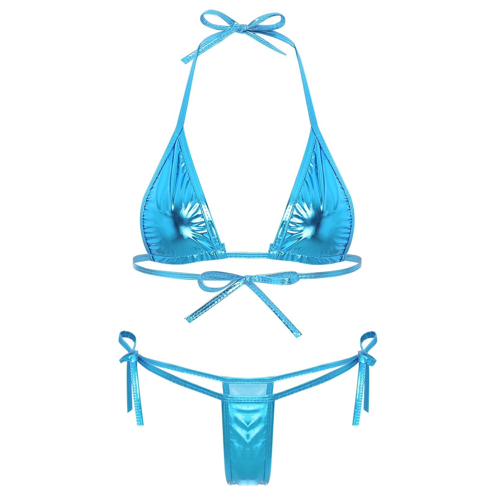Metallic Shiny Brazilian Micro Bikini Set for Women
