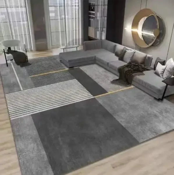Large Gray Soft Lounge Rug for Modern Living Room and Bedroom