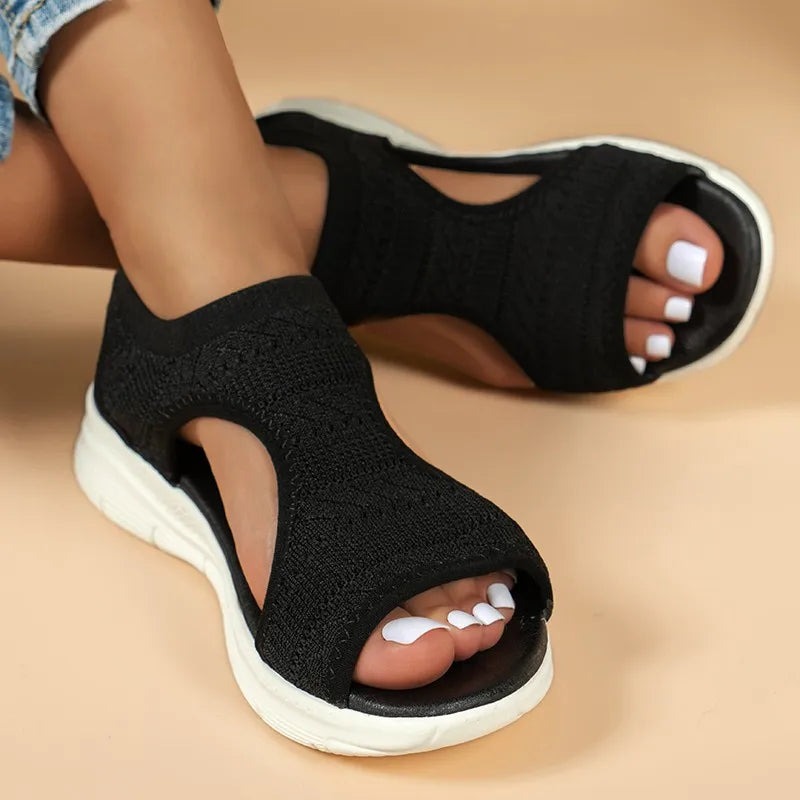 Women's Summer Casual Wedge Sandals with Air Mesh Design