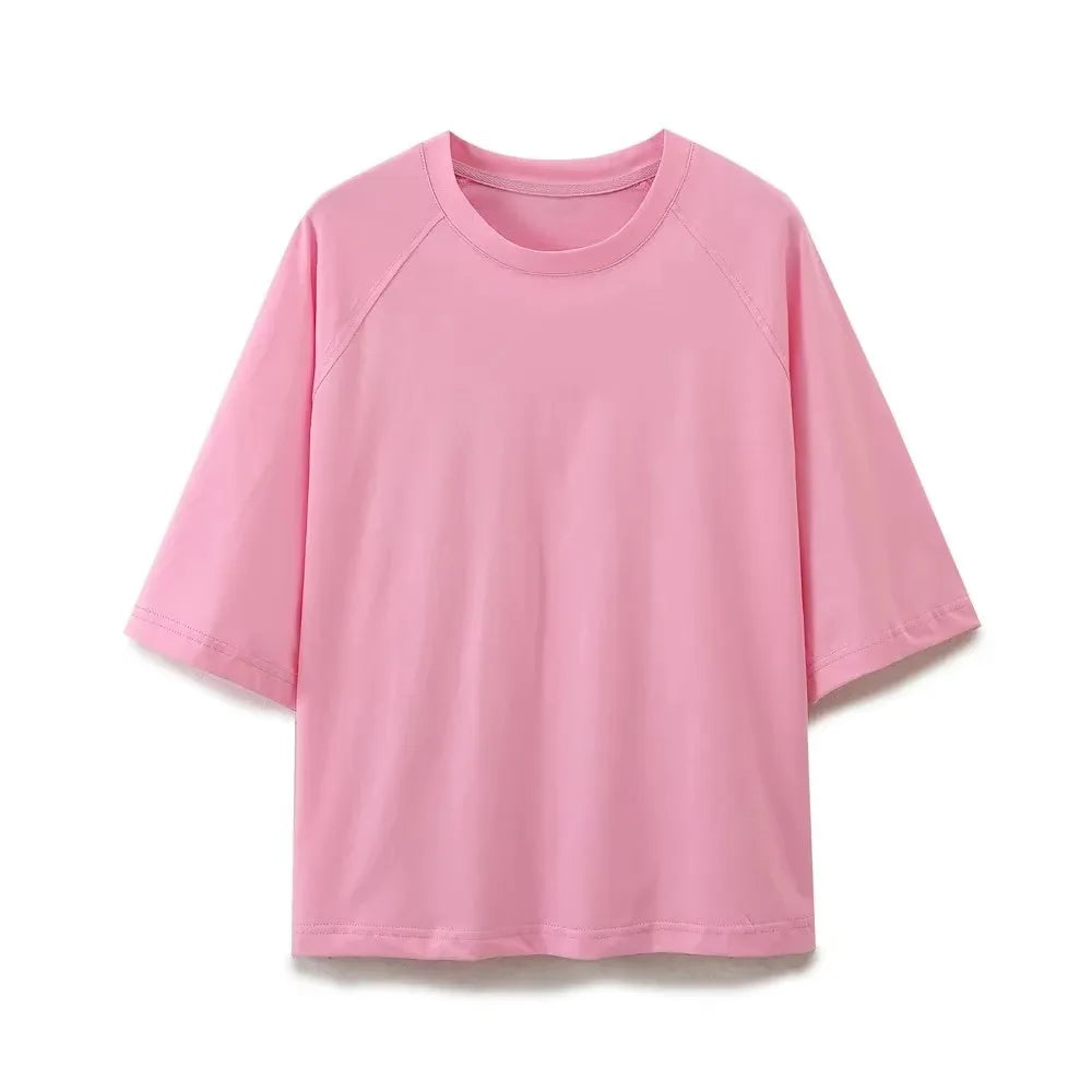 HH Women O Neck Loose Casual Short Sleeve T-Shirt