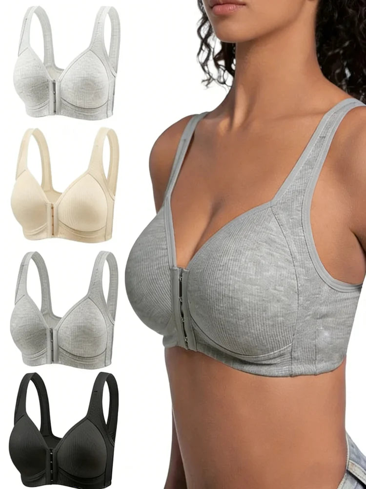 Comfortable Wire-Free Front Closure Bra for Women