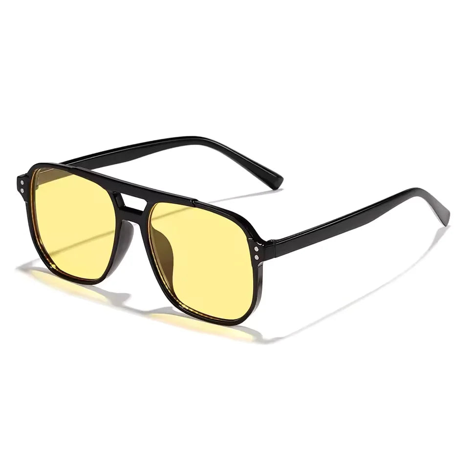 Retro Fashion Unisex Sunglasses with Black Lenses