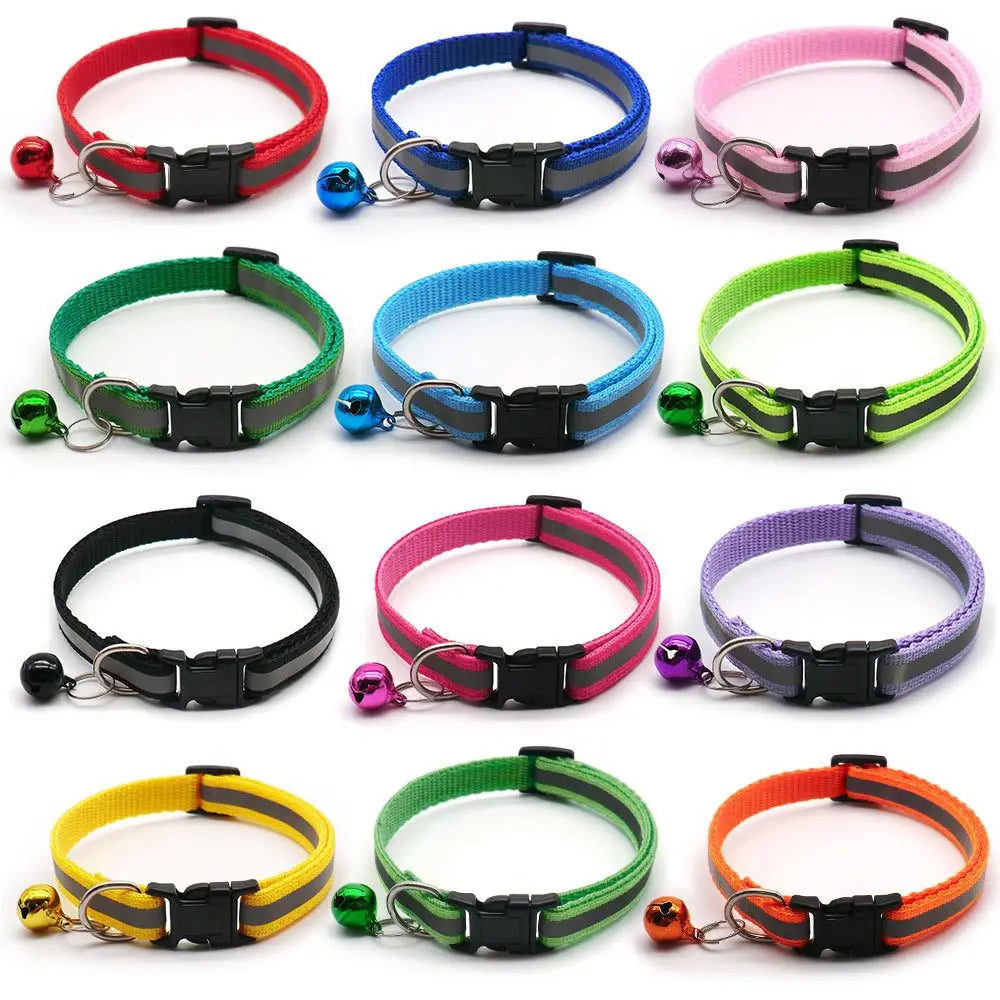 Reflective Bell Pet Collar for Small Dogs and Cats - 2 Pack
