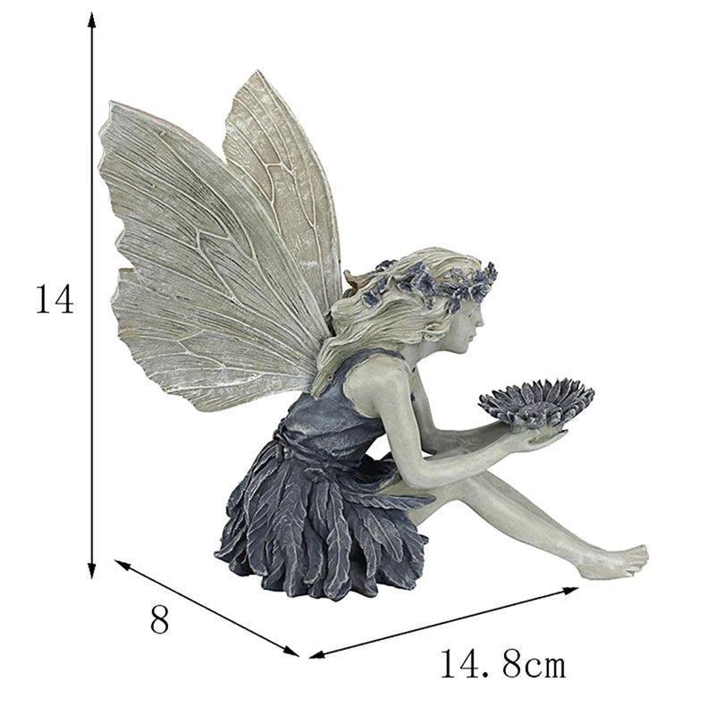 Resin Fairy Statue Garden Ornament for Outdoor Decoration