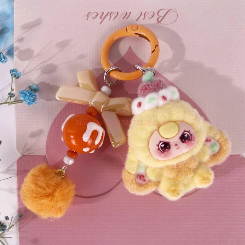 Cute Baby Doll Keychains for Kids Flocking Keyring Accessories