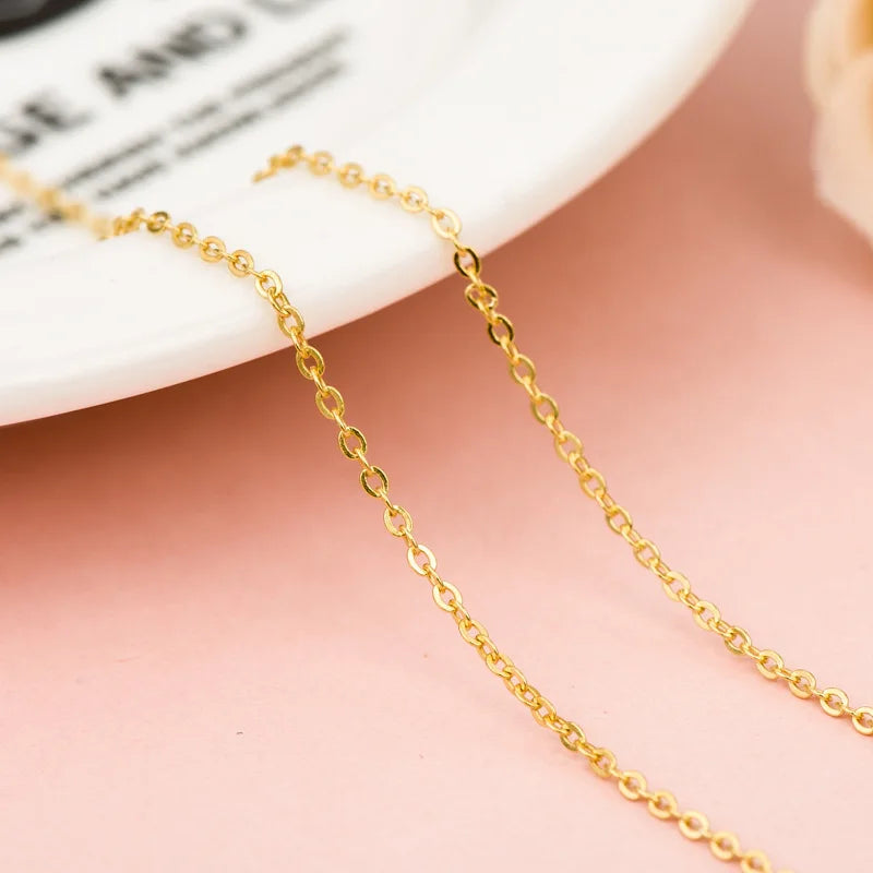 Chain Necklace for Men and Women Chain Necklaces White Yellow Rose Gold Color 40cm + 8cm extender Fashion Jewelry Accessories