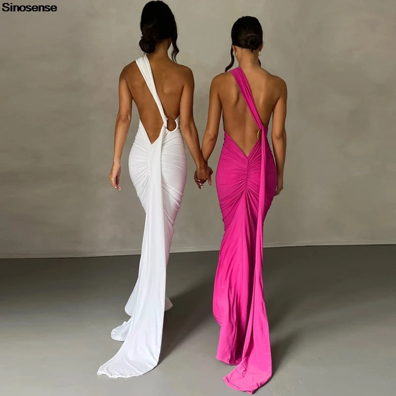 Elegant Backless Maxi Dress for Women by SINOSENSE