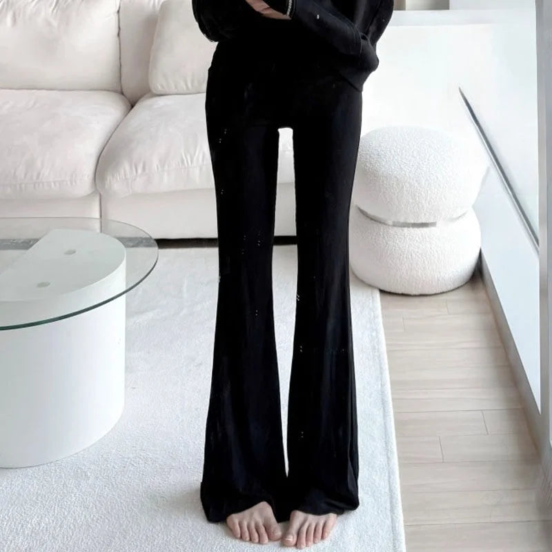 Flared Low Waist Casual Pants for Women by MALEY LifeStyle