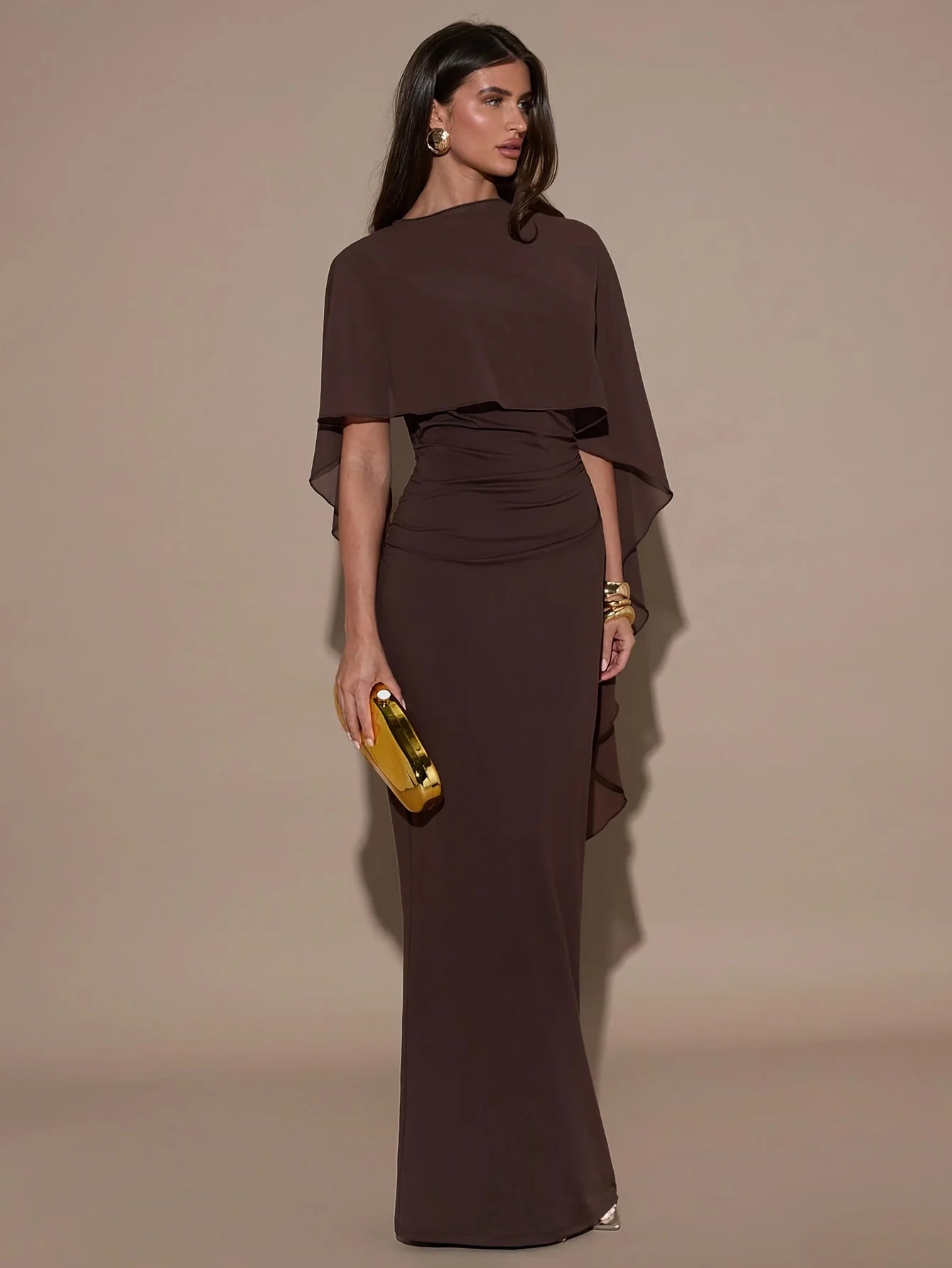 Elegant Ankle-Length Dress for Women in Polyester Blend