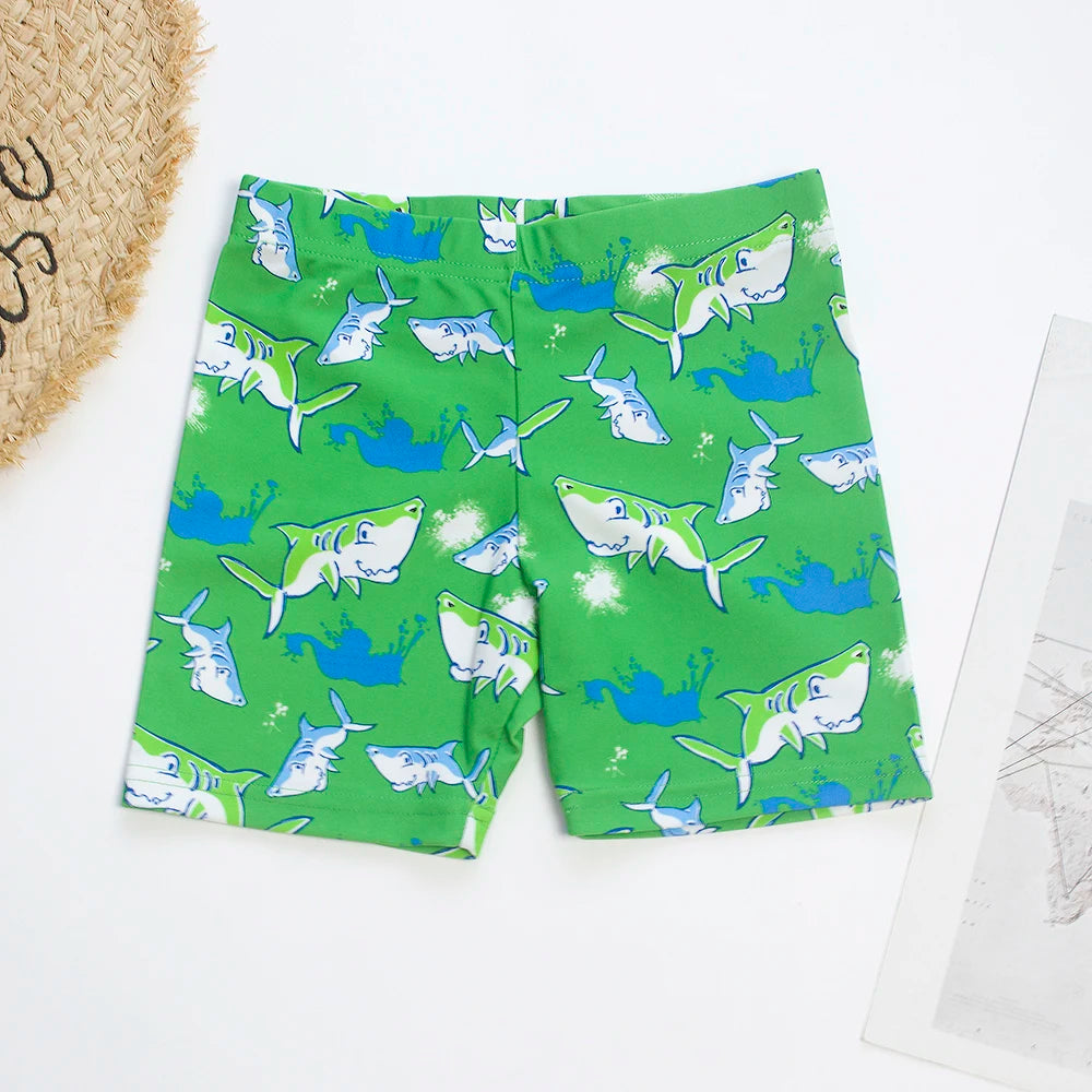 Boys Summer Swim Trunks in Polyester and Spandex