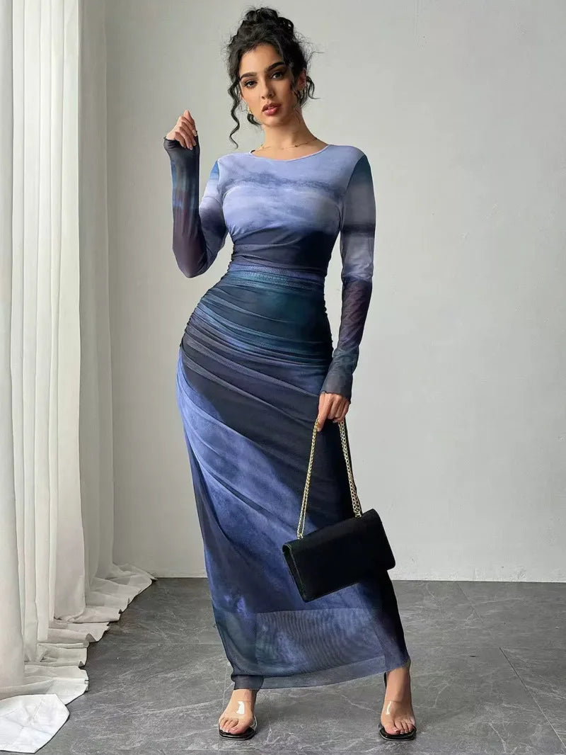 Women's Vintage Halter Maxi Dress in Polyester for Juniors