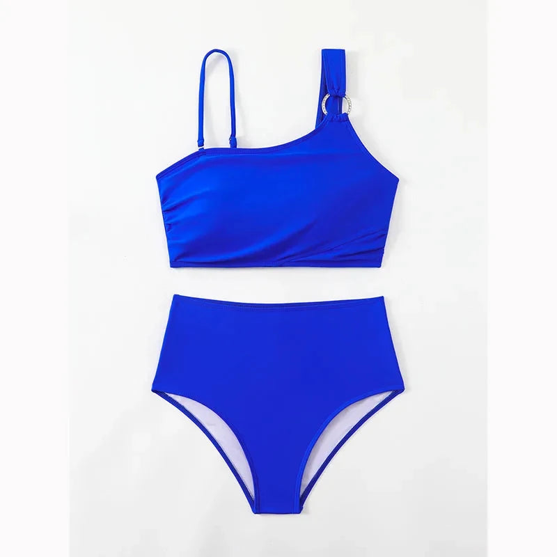 High Waisted Bikini Set for Women with Thin Straps