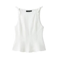 Black Off Shoulder Bow Tank Top for Women