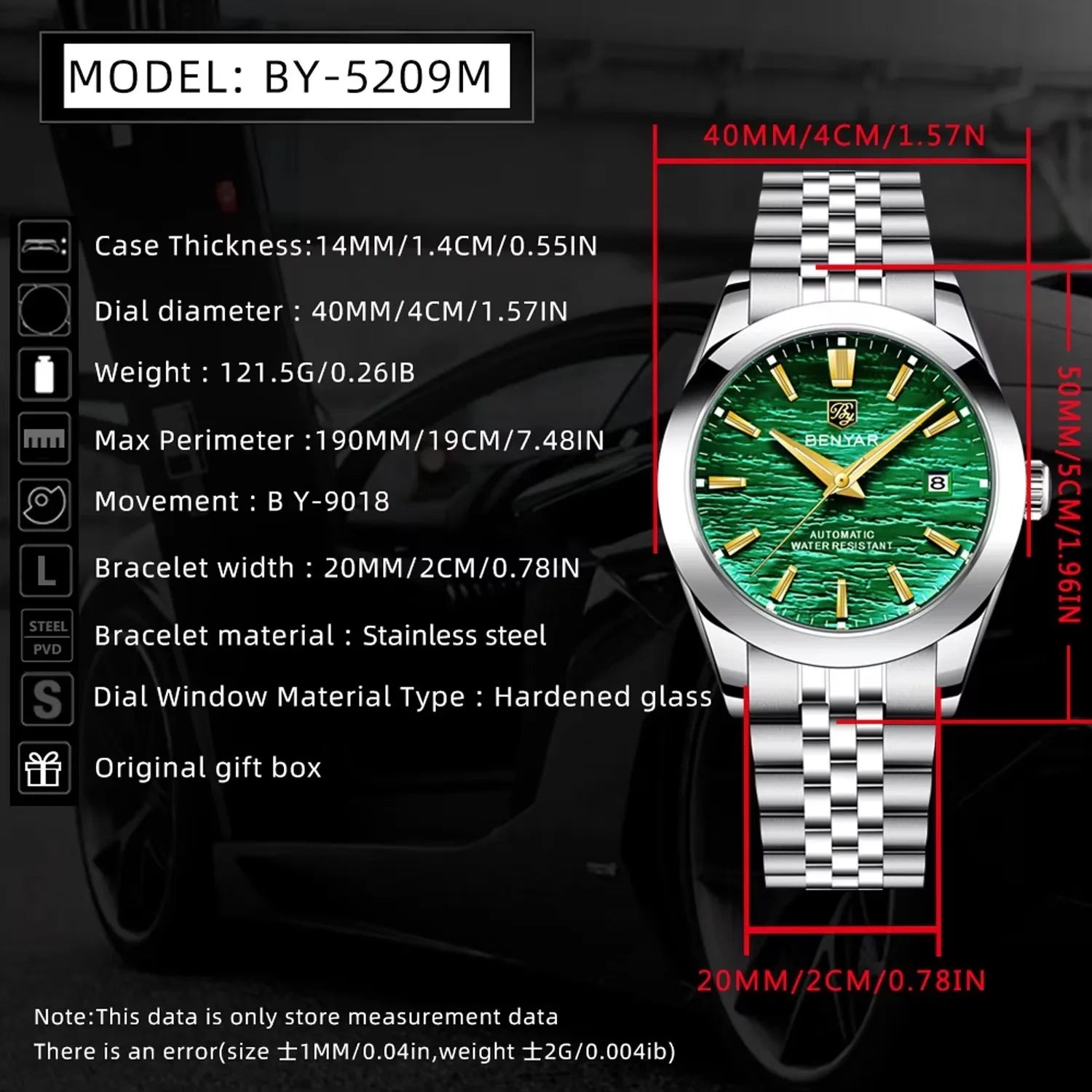 Luxury Mechanical Wristwatch for Men in Stainless Steel