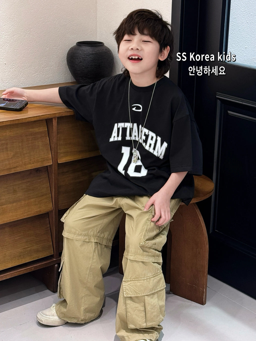 Boys' Short Sleeve T-Shirt in Pure Cotton for Spring Summer