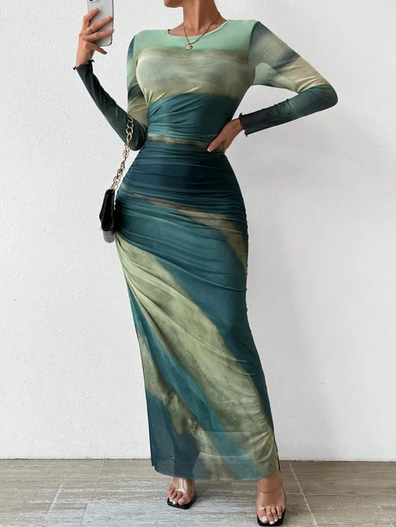 Women's Vintage Halter Maxi Dress in Polyester for Juniors