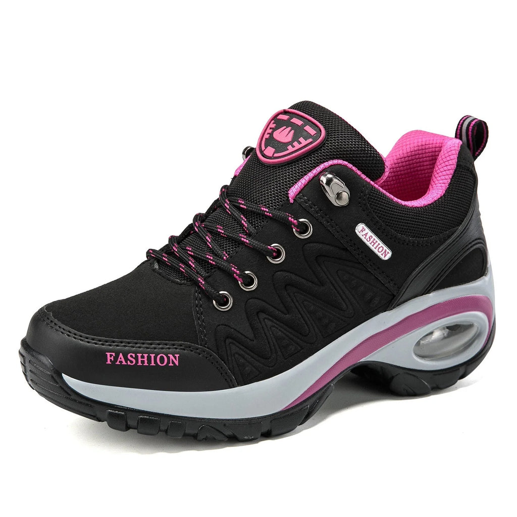 Luxury Women's Platform Sneakers in Microfiber with Lace-Up Closure