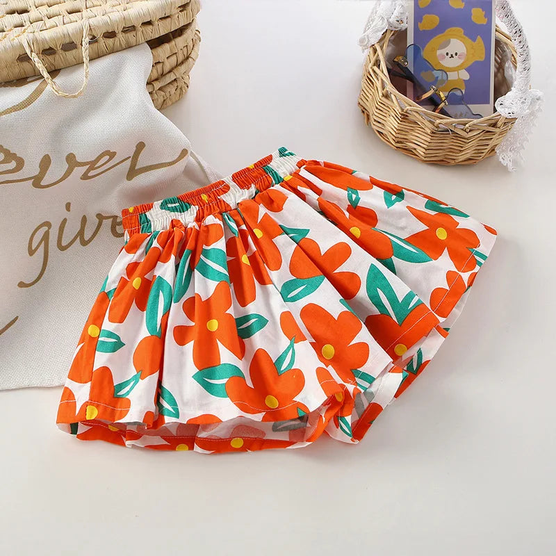 Cute Summer Cotton Girls Skirt Shorts for Kids 4-6Y