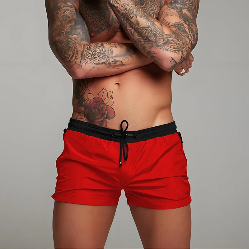 Men's Quick Dry Polyamide Swim Trunks with Liner for Beach Sports