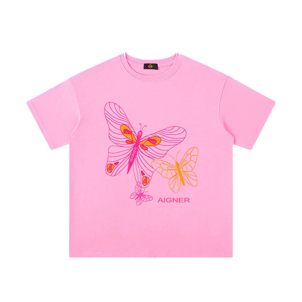 Girls' Cotton Summer T-Shirt with O-Neck Design