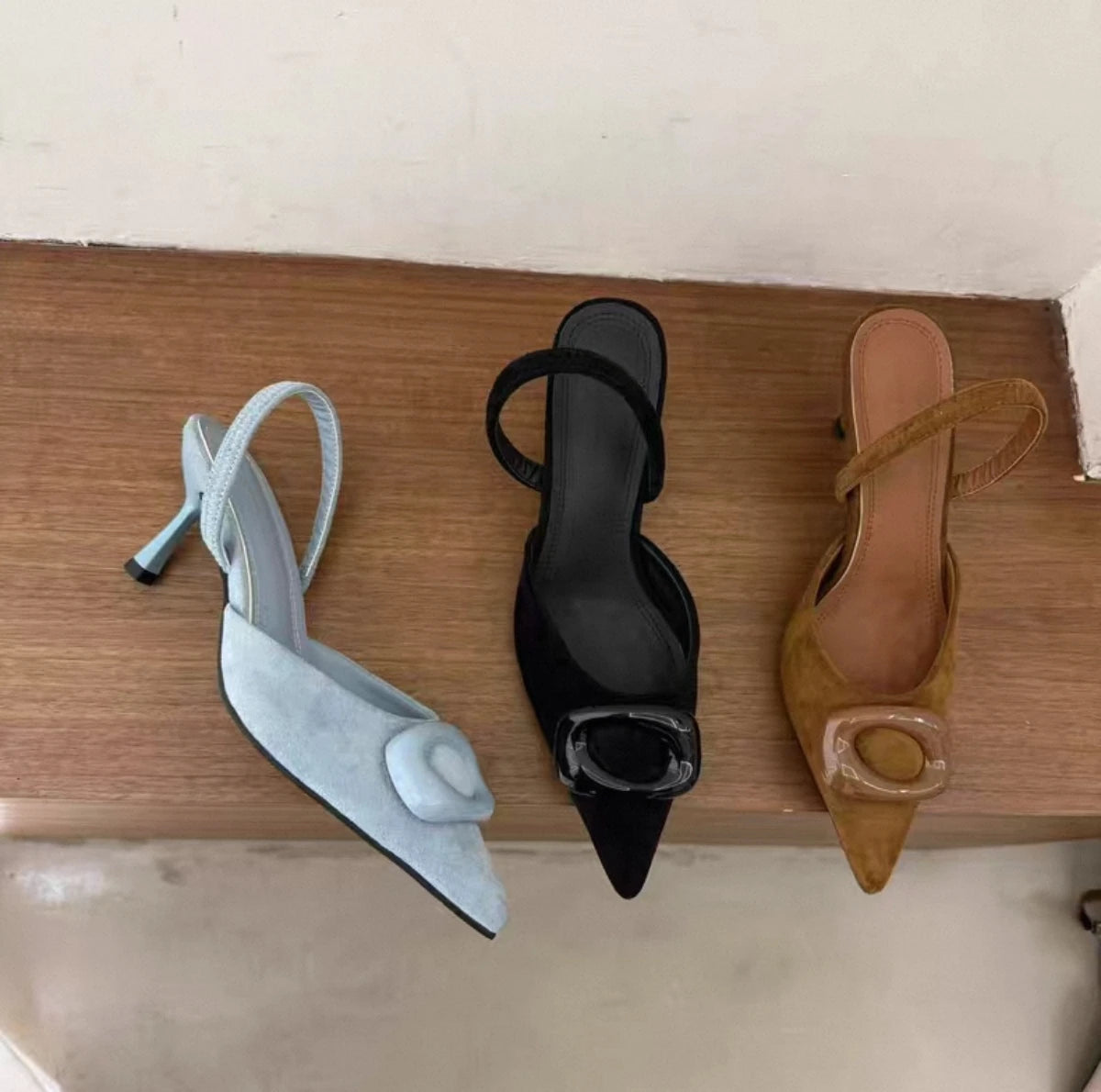 New Women High Heels Sandals Pointed Toe Shoes Designer Slippers 2026 Summer Sexy Slingback Dress Shoes Fashion Pumps Slides