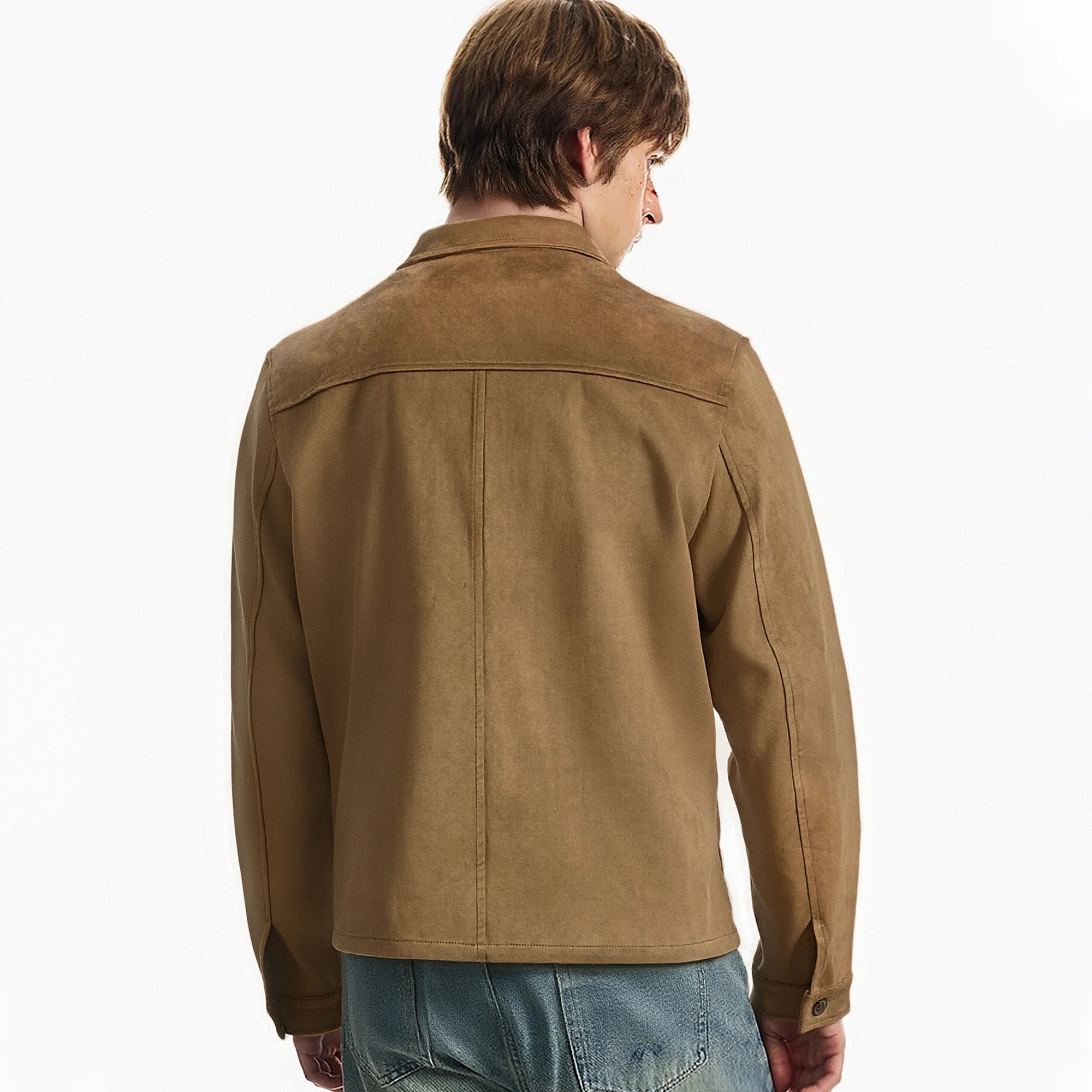 Men's Coat Autumn Winter Fashion Vintage Street Style Button Design Men's Long Sleeved Casual Pocket Design Men's Classic Jacket
