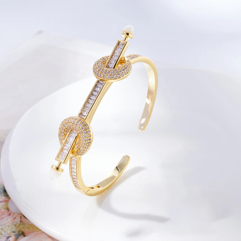 Cuff Bracelet for Women with Cubic Zirconia by TIRIM