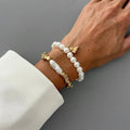 Elegant Imitation Pearl Bracelet Set for Women with Heart Pendant