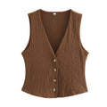 Chic DUOPERI Women Textured 2 Piece Office Set with Vest and Trousers