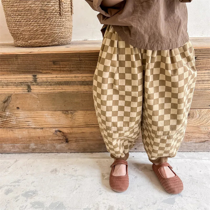 LILIGIRL Plaid Harem Pants for Boys and Girls 1-7 Years