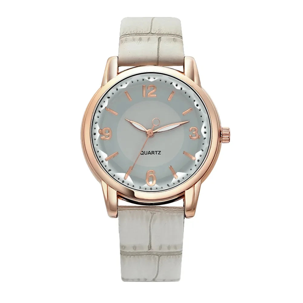 Luxury Women's Quartz Leather Watch with Alloy Case