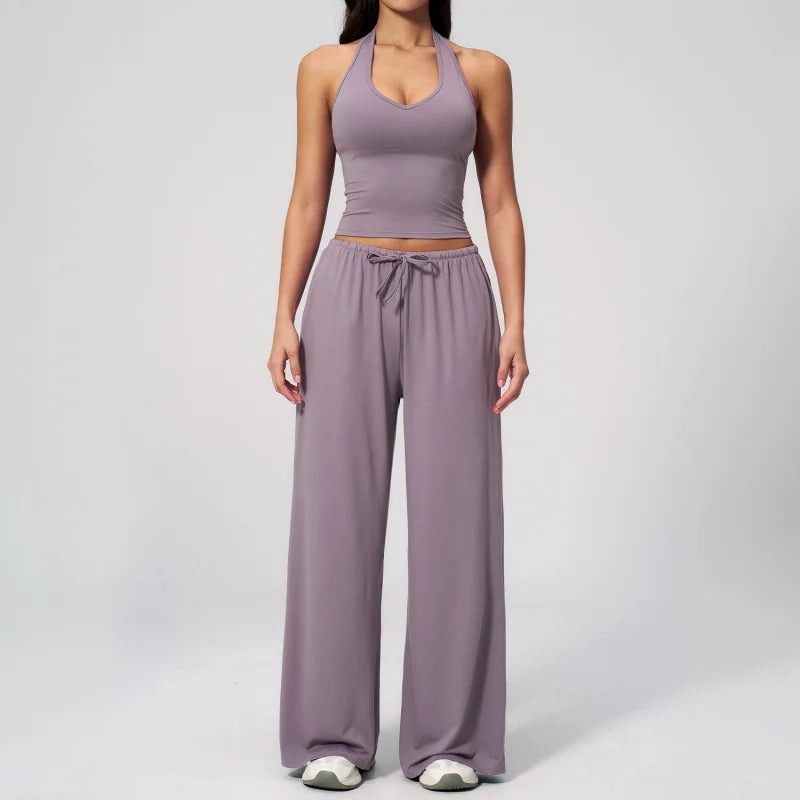 BIANHUI Women's Quick-Dry Yoga Set with Beauty Back Strap