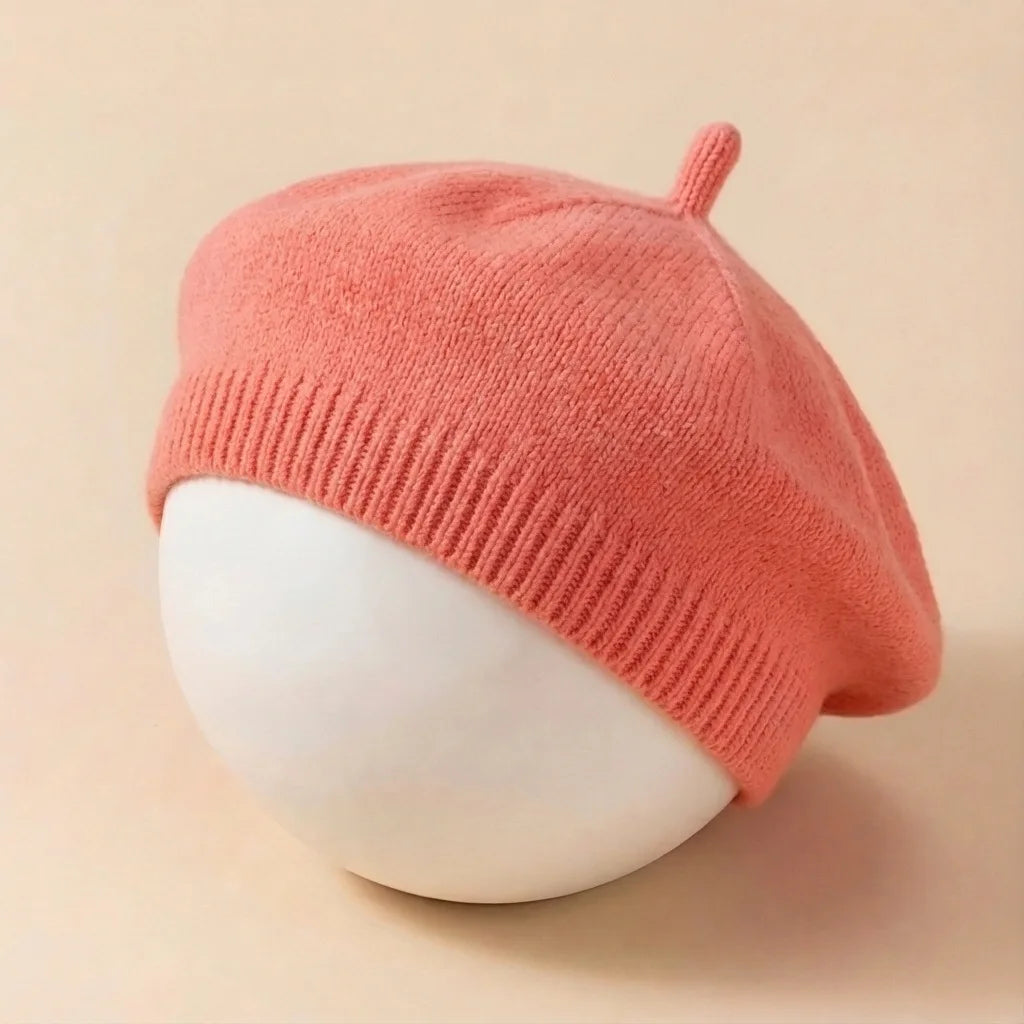 Solid Color Baby Beret Hat for Spring Infant Protection