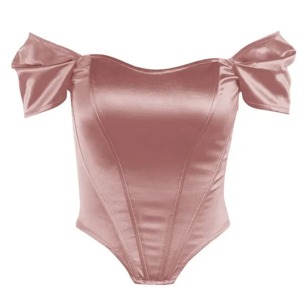 Elegant Women’s Bustier Top in Solid Polyester for Summer