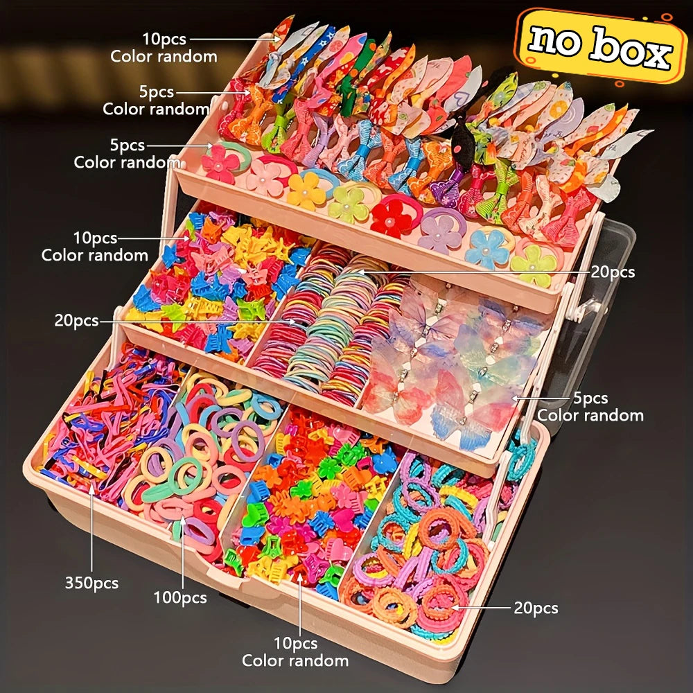 555pcs Colorful Butterfly Hair Accessories Set for Girls