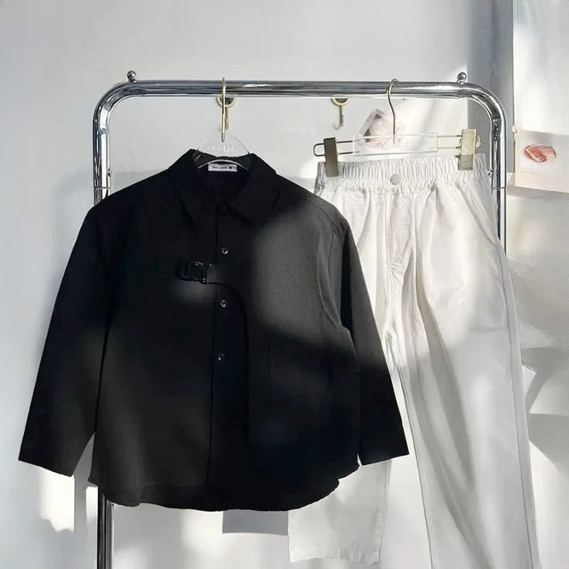 Korean Style Boys Long Sleeve Shirt in Soft Cotton