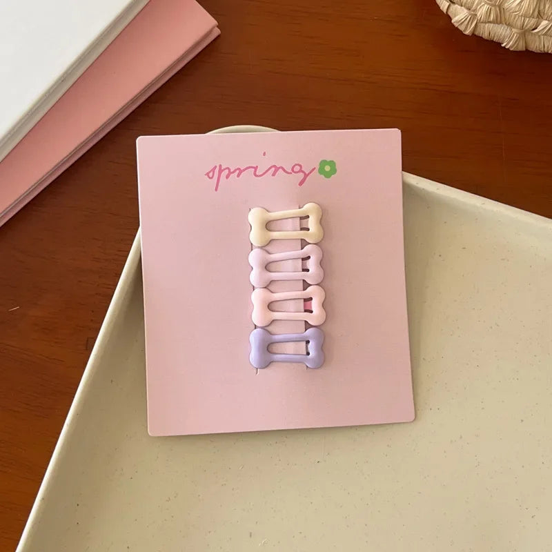 Cute Colorful Geometric Hair Clips Set for Girls