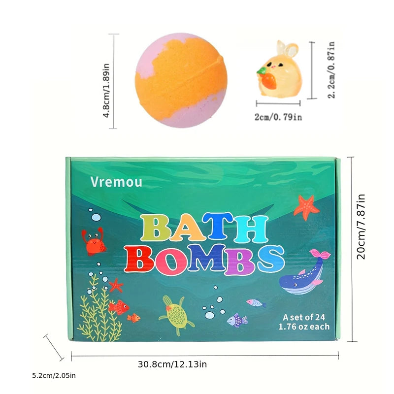 Vremou Kids Bath Bombs Gift Set with Surprise Inside